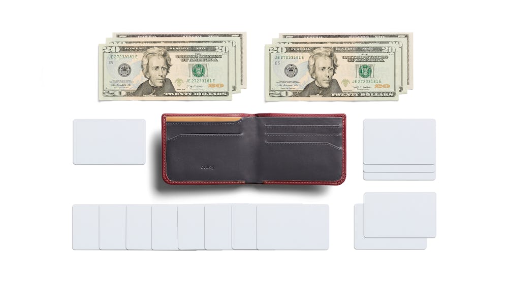 Bellroy Hide & Seek, slim leather wallet, RFID editions available (Max. 12  cards and cash) - CharcoalCobalt