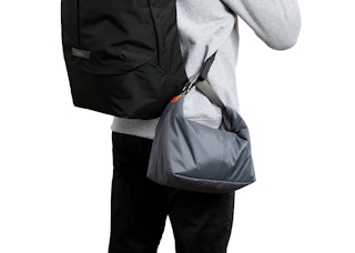 Easily carry your insulated lunch back by hanging it on the outside of your backpack