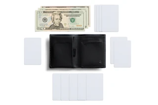 Spacious slim men's wallet with innovative storage solutions: card slots, hidden compartments